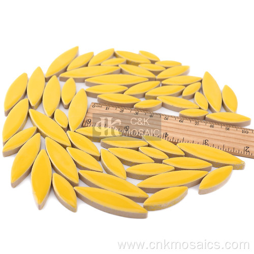 Yellow Leaf Shape Ceramic Mosaic for Mosaic Art